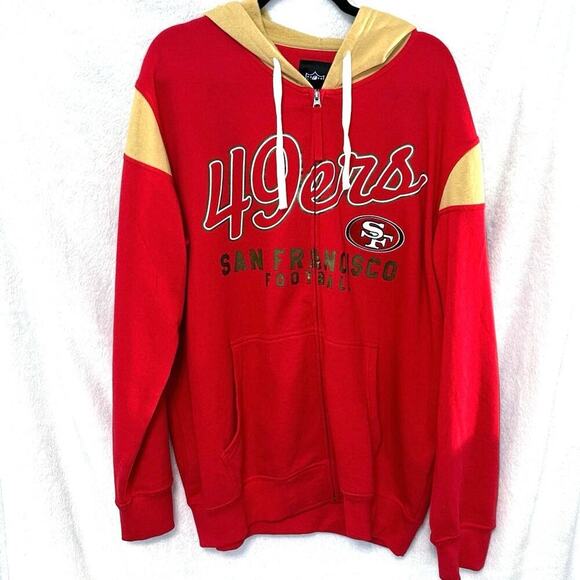 NFL San Francisco 49ers Zip Up Hoodie Jacket Size XL Football Sweatshirt - Picture 1 of 5